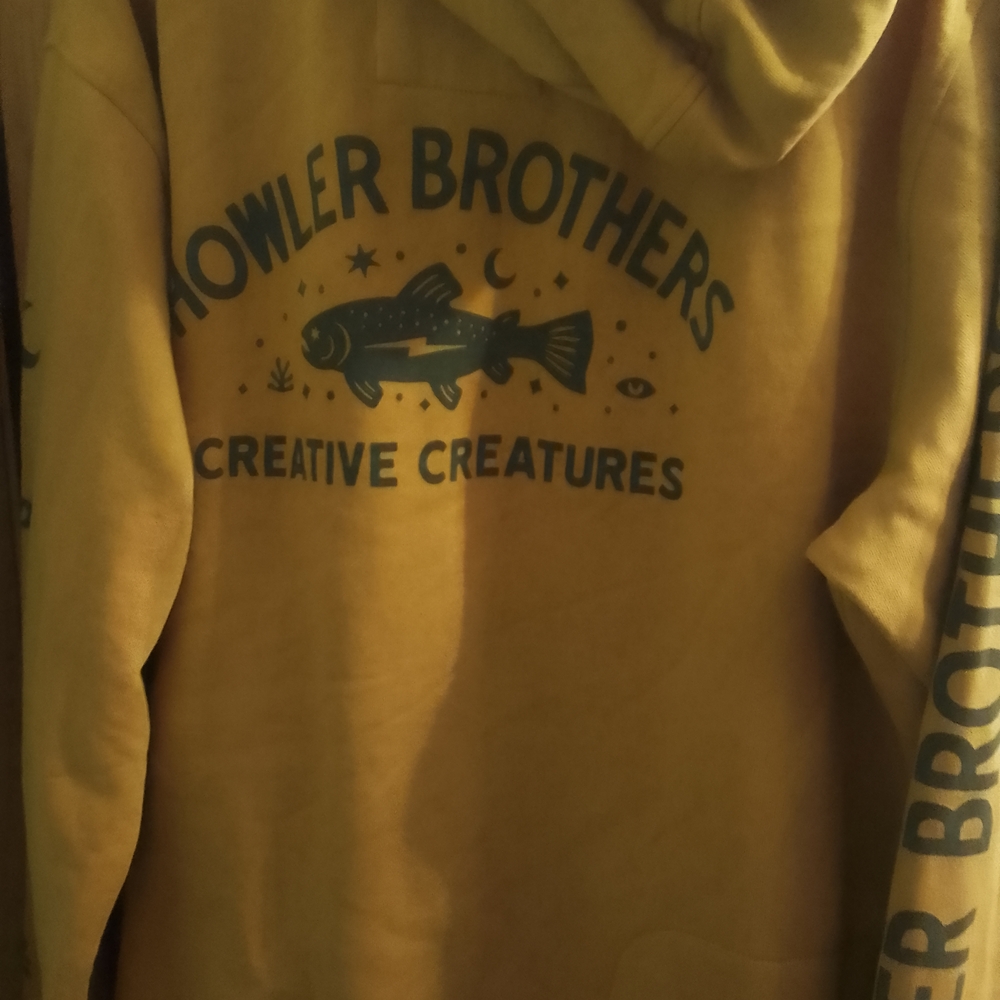 Howler Brothers Creative Creatures Mustard Zip-Up Hoodie Sweater - Picture 10 of 12